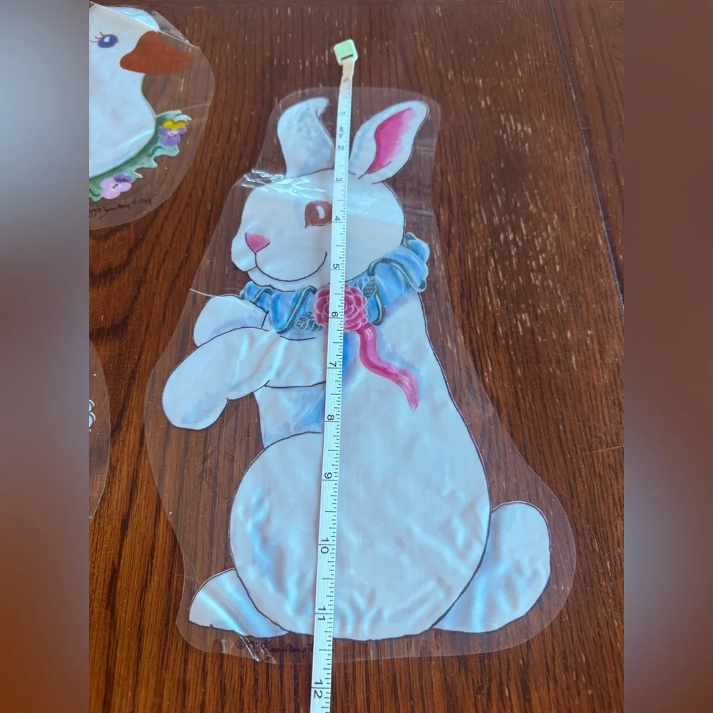 Vintage Easter window cling decorations lot bunnies eggs ducks flowers‎